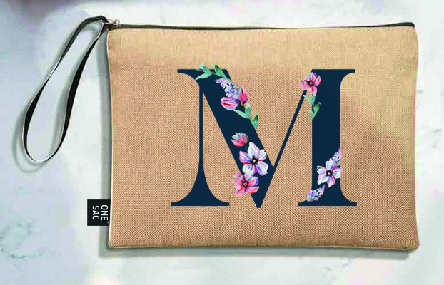 Bolso de mano letra m una pieza (diseño variado) (25×18×1 )